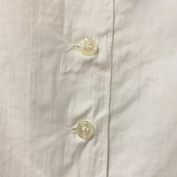 Vintage White Button Up Blouse Large Lace Collar Pleats Cottagecore Victorian - Picture 7 of 11